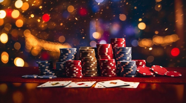 Antarmuka mobile tiket togel menampilkan meja Texas Hold'em Bonus dengan kartu pemain, kartu komunal, dan tombol aksi yang jelas